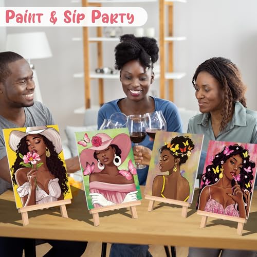 16 Pcs Pre Drawn Canvas for Painting for Adults Sip and Paint Kit Pre Printed Canvas to Paint DIY Art Party Supplies Girls Night Date Night (Flower Girl, 8x10 in) - size: 8x10 in, style: Flower Girl