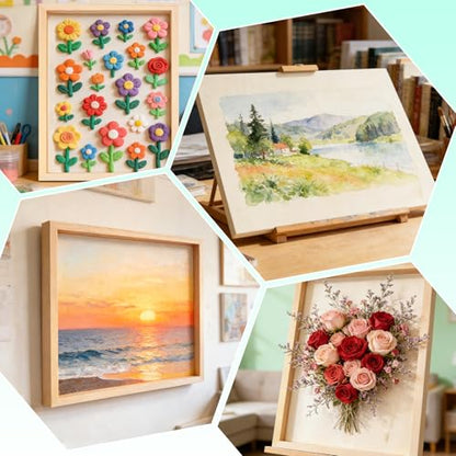 FSWCCK 2 Pack 12 x 16 inch Wood Panel Boards, Unfinished Wood Canvas Panels for Crafts, Painting Canvas, DIY Art Projects, Pouring, Arts Use with Oils, Acrylics - size: 12"X 16" 2 Pack
