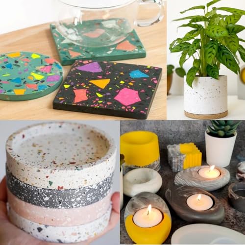 Eco Resin Casting Powder 6.6lbs/3000G,Water-Based Ceramic Resin Plaster with 6PCS Pigments,20-30 Minutes Demold.Easy Mix for Home Decor &DIY Art