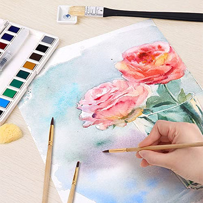 FEITAKE 100% Cotton Watercolor Paper Cold-Press / 140lb (300gsm) / Acid Free Mixed Media Art Drawing Papers - 30Sheets Pack - 6"X8" - color: 6 x 8 Inches