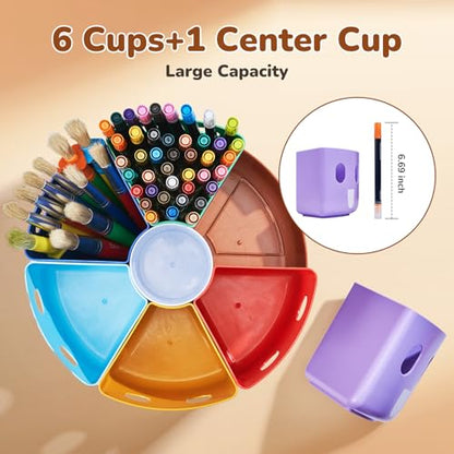 GAMENOTE Rotating Art Supplies Organizer - Lazy Susan Office School Supply for Kids Desk Organization and Storage Homeschool Craft Caddy Classroom Organization (Large) - size: Large, 11"d x 5"h
