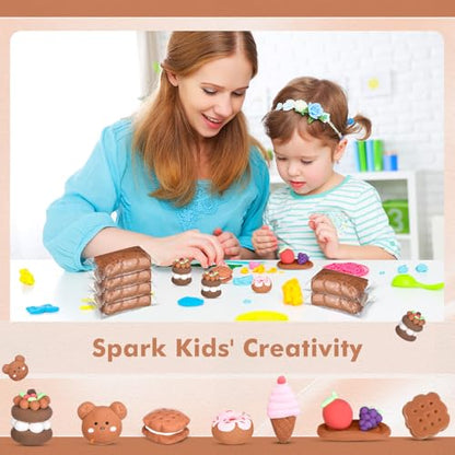 VioraWhite 40 Pcs 21oz Air Dry Clay Bulk Modeling Ultra Lightweight Foam Modeling Clay for Kids Adults Magic DIY Crafts Party Arts and School Project Gifts Supplies(Light Brown) - color: Light Brown