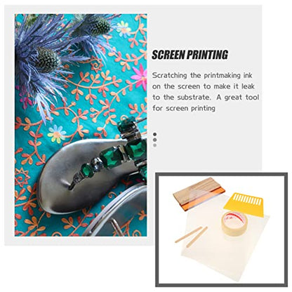FAVOMOTO 1set Professional Screen Printing Scraper Kit for Ink Application and Wear Resistant Squeegees for Graphic and Textile Printing for Craft