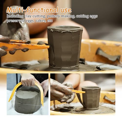 KOOBOOK 2Pcs U-Shaped Plastic Pottery Clay Wire Cutter Professional Clay Cutting Tool for Precise Mud Trimming Texturing Essential Hand Ceramic Cut Off for Enthusiasts Artists