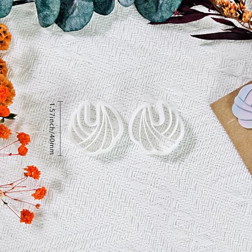 Xaekicr Polymer Clay Cutters – 2PCS Shell Swirl & Abstract Arch Clay Cutters for Polymer Clay Jewelry, Clay Tools and Earring Cutters for DIY Crafts and Earring Kit - color: C color
