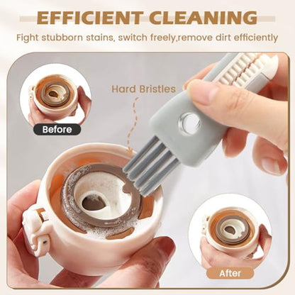 4 Pack Bottle Washer Set,5-in-1 Water Bottle Cleaner Brush,13.5“ Travel Bottle Brush Cleaner,11“ 7“ Straw Cleaner Brush for Stanley,Removable Nipple Brush,Detail Brush for Cup Lid Gap