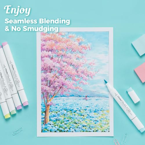 Ohuhu Markers + Bleedproof Marker Pad 7"x10"