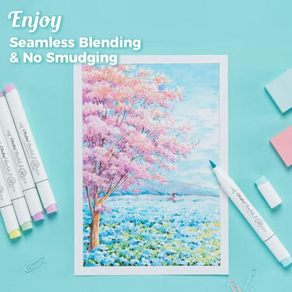 Ohuhu Markers + Bleedproof Marker Pad 5.5"x8.5"