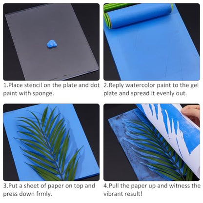 SUPERFINDINGS 24.8x20cm Gel Press Monoprinting Plate Clear Gel Monoprinting Plate Reusable Gels Printing Plates Printmaking Supplies for Card Making Arts and Crafts Scrapbooking and Journaling - size: 9.76"x7.87"