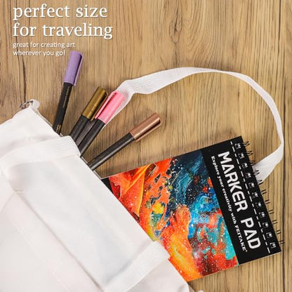 A5 Marker Paper Sketchbook Bleedproof Alcohol Markers Pad 60pages (30sheets) Double-Sided 120lb (200gsm) Thick Marker Paper Drawing Art Notebook Gift for Kids Artists - color: A5-1 Pad
