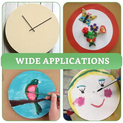 8 Pcs Round Wood Canvas Panels, 6" & 8" Dia, 0.7" Depth, Unfinished Wood Canvas Board for Painting, Pouring, Arts Use with Oils, Acrylics