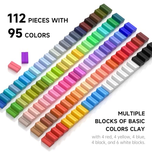 Shuttle Art 117 PCS Small Block Polymer Clay Kit 48 Colors Gel Crayons for Toddlers