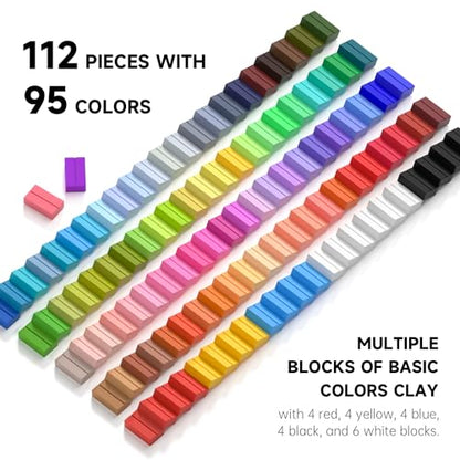 Shuttle Art 117 PCS Small Block Polymer Clay Kit 48 Colors Gel Crayons for Toddlers