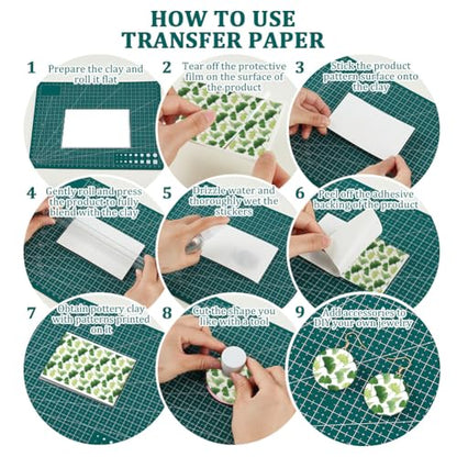 OLYCRAFT 24Pcs Ginkgo Leaves Clay Transfer Paper 4 Design Golden Leaf Clay Transfers Paper for Polymer Clays Earring Autumn Fall Transfer Sheets Small Ceramic Decal for Earring Jewelry Making - color: Ginkgo Leaves