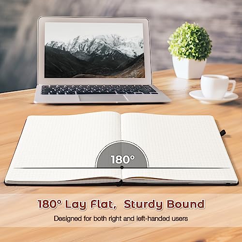 Blank Notebook, Hardcover Sketch Book, 8.5" x 11" Large Blank Journal, No Bleed Thick Paper Sketchbook for Drawing Art, Unlined Notebook Journal for Women Men, A4 Leather Sketchbook, Lay Flat, Brown - color: Brown