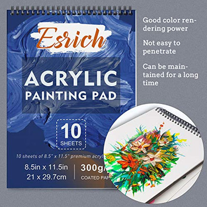 Acrylic Paint Set,57 PCS Professional Painting Supplies with Paint Brushes, Acrylic Paint, Easel, Canvases, Painting Pads，Palette, Paint Knife, Brush Cup and Art Sponge for Hobbyists and Beginners - style: 57