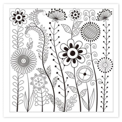 CHGCRAFT Abstract Wildflowers Polymer Clay Texture Sheets Geometric Flowers Silicone Stamp Clay Texture Mat Modeling Pattern Pad Texture Sheets for Jewelry and Clay Earrings Tools, 5.5x5.5 inch - style: Wildflowers