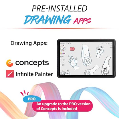 PicassoTab A12 Drawing Tablet • No Computer Needed • Large 12" Laminated 2K Screen • Lifetime PRO Drawing & Tutorials Apps • Stylus Pen • Android 14 • Standalone Graphics Tablet for Pro Artists -A12 - size: 12 Inch Large Screen