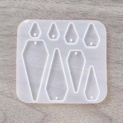 1PC Diamond Patter Pendant Silicone Molds Resin Epoxy Casting Molds for Earring Necklace Keychain Charms Pendants Jewelry Making DIY Gem Cabochon Craft Supplies White 71x75x5mm - color: White-21