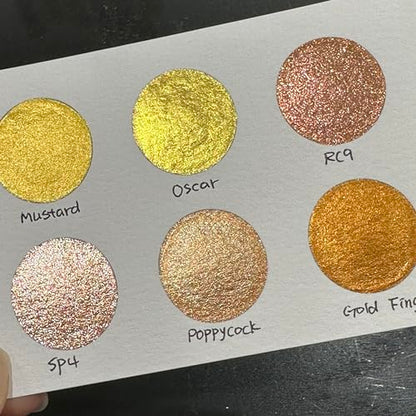 IUILE Handmade Watercolor Paints - Gold Half Pan Set (6 colors) - color: Gold