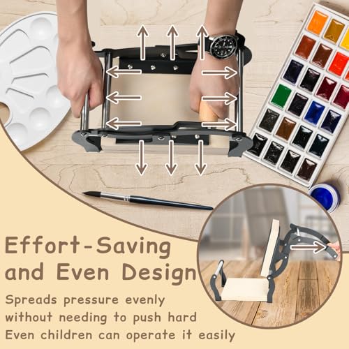 TOPOWN Mini Linocut Press for Printmaking, Linocut Printing Hand Lever Press Machine, Manual Hand Lever Printing Press Machine for Linoleum Blocks with Felt Pad(fit up to 25mm Thick Blocks, A5) - size: A5[5.83x8.27'']