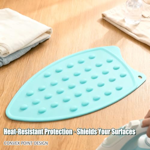LeLehome Silicone Anti-Slip Iron Rest Pad for Ironing Board Hot Heat Resistant Steam Compact Mat, Home Kitchen Mat Blue Green, Teal - color: Teal