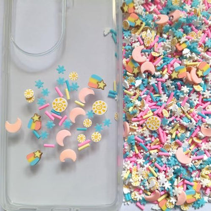 40g Mini Moon and Sun Fimo Polymer Slices Adults Nails Slices Art Design Supplies DIY Craft (Moon & Sun) - color: Moon & Sun