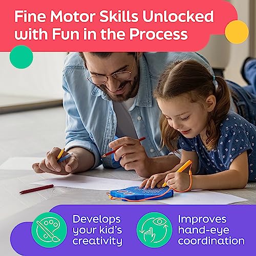 AYNAT FUN Magnetic Drawing Board for Kids & Toddlers with Beads and Magnet Stylus Pen - Magnetic Travel Toy for Airplane & Car Ride Activities for Kids - color: Blue