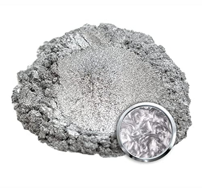Eye Candy Pigments Premium Silver Mica Powder - Jungin Silver (50gr) - for Epoxy, Resin, Soap, Paint, Woodworking, Acrylic Pouring, Bath Bombs, Fishing Lures - DIY Arts and Crafts Additive - color: Jungin Silver