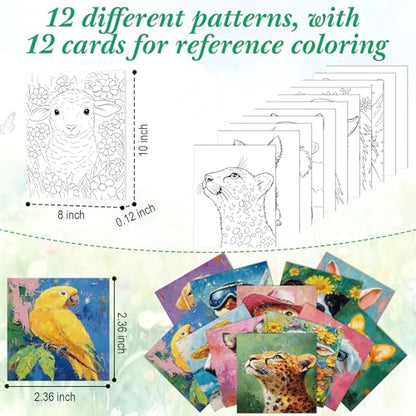 Sherr 12 Pcs Pre Drawn Canvas Pre Printed Canvas for Adults Sip and Paint Party Canvases Painting Kit for Summer Easter Mother's Day Party Favor(Cute Animals,8 x 10 Inch) - size: 8 x 10 Inch, style: Cute Animals