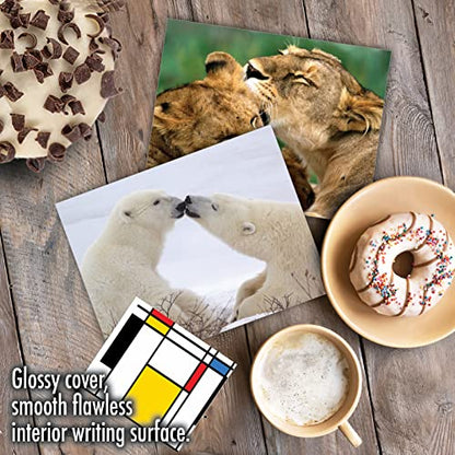 The Best Card Company - 10 Adorable Note Cards Blank (4 x 5.12 Inch) - Wildlife and Animal, Assorted Boxed Set - Animal Smackers M6594OCB - style: Animal Smackers