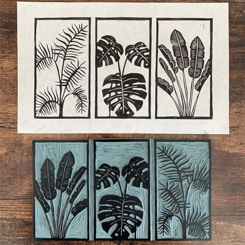 Falling in Art 6 * 12 Linoleum Carving Blocks, 2 Pack Soft Stamp Rubber Blocks for Crafts and Artists Printmaking, Gray,1/8" Thick - color: Gray, size: 6'' x 12'' 2 Pack