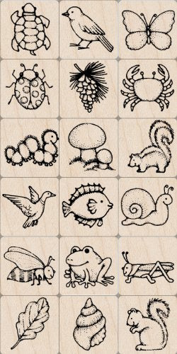 Hero Arts LL373 Ink 'n' Stamp Wood Sets, Nature - color: Nature
