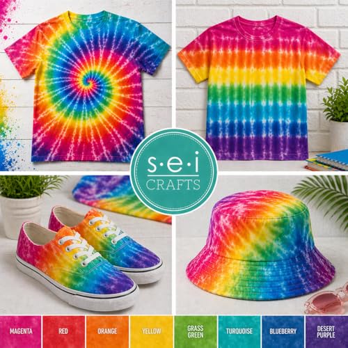 SEI 16 Pack Classic Dye Spray Kit, Tye Dye Kits for Large Groups, Pre-Mixed Water Based Fabric Dye, Spray Bottle Included, Spray Paint for Clothes - color: Classic 16 pack