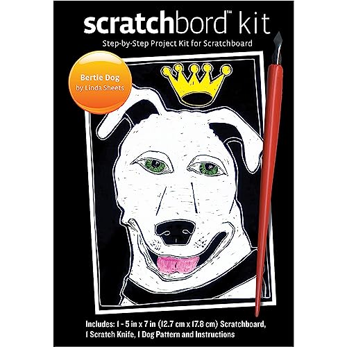 Ampersand Art Supply Scratchbord | Bertie Dog | 5’’ x 7’’ | Professional Scratchboard Art Panel | for Scratchboard Drawing, Illustration & Mixed Media - style: Bertie Dog