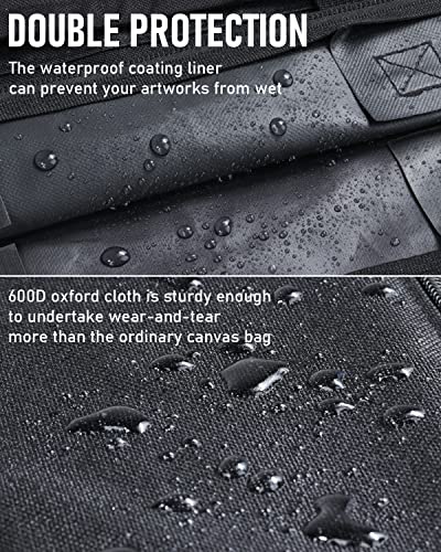Nicpro Light Weight Art Portfolio Bag, 18x 24 Inches Waterproof Art Portfolio Case with Shoulder & Handle Carry, for Artwork, Poster, Sketch Drawing, Canvas, Photography, Solar Panel Storage - size: 18 x 24 inches