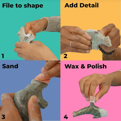 STUDIOSTONE CREATIVE DIY Arts & Crafts Carving Kit Kids Adults Eagle Sculpture Soapstone