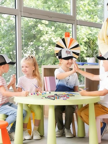 Aneco DIY Blank Trucker Hats Kit Adjustable Baseball Caps | Embroidered Patches, Paint Tools Included, Craft Kit, Sports Events, Group Activity, Party Favor - color: Black