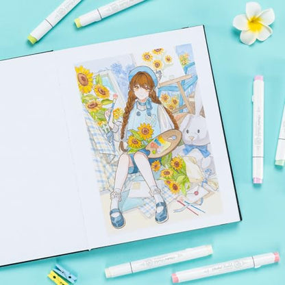 Ohuhu Spiral Bleedproof Marker Sketchbook+ Hardcover Bleedproof Marker Sketchbook