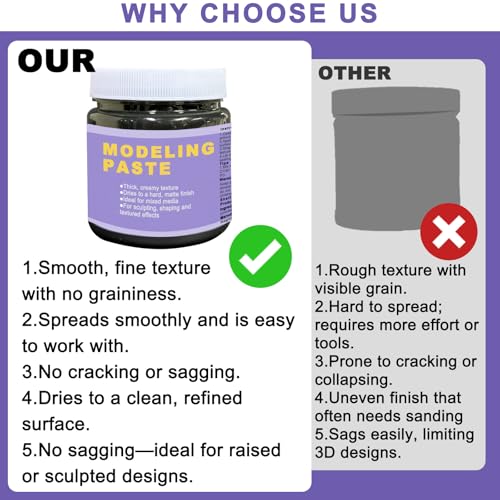 Thick Modeling Paste White & Black 600ml /22 oz, with 5pcs Piping Bags & Squeegee Teeth, High Density Acrylic Medium Molding Texture Paste for Acrylic Painting, Canvas Paint, DIY 3D Art Projects - color: Black & White Modeling Paste + 5pcs Bags+ 3pcs Tool