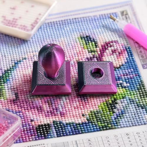 Diamond Art Painting Embossing Roller 3D Printing Diamond Art Painting Seal Press Diamond Art Painting Roller Tool Set for Multi-Color Square & Circular Drills (Matte Black Purple) - color: Matte Black Purple