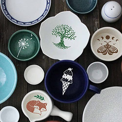 OLYCRAFT 2Pcs Self-Adhesive Silk Screen Printing Stencil Ice Cream Tree Bike Bird Fox Butterfly Mesh Transfers Silk Screen Reusable Stencil for Painting on Wood T-Shirt Fabric Bags - 11x8.5 Inch - color: Animals & Plants