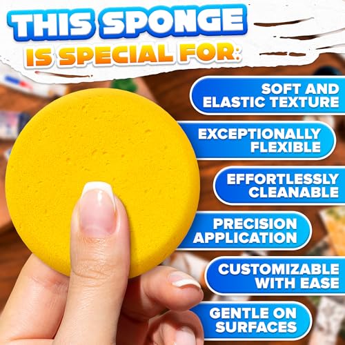 24 Pcs Clay Sponges for Pottery - Small 2.8" Tack Sponge Applicator Set for Light Duty Detail Work, Synthetic Tack Cleaning Sponges - Multi-Use Set for Pottery, Leather Care, Face Painting & Craft - style: 24Pcs
