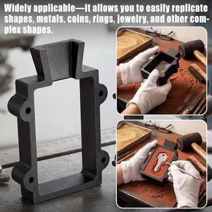 Otoolling 2 Part Sand Casting Flask Mold Frame with Hex Head Screws Extra Large Metal Casting Making Tools for Large Castings, Jewelry, Knife Pommels and Guards (Standard Kit)