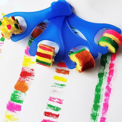 Painting Foam Brush Roller Sponge with Plastic Handle Washable Painting Brushes Touch Up Brush DIY Art Craft Painting Tool 8 pcs - color: F