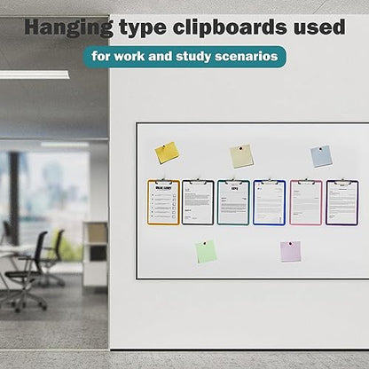 Color Clipboards 12 Pack, A4 Plastic Clear Clip Board 8.5 x 11 for Classroom, Students, Kid, Woman, Size 9" x 12.5" with Low Profile Clip, Office & School Supply