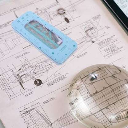 Operitacx Multi-Functional Drawing Office Ruler Kit with Compass Protractor and Triangles 7.08 Inch Clear Ruler for Kids Drawing Tools and School Math Supplies