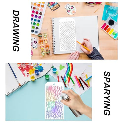 14 Pieces for Crafts Stencils Texture Stencils for Painting Reusable Art Deco Stencil for Home Cake Decorating DIY Art Crafts - size: Mix Stencils