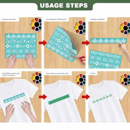 2 Sheets Outdoor Camping Silk Screen Stencil, Shoes Bag Car Bear Forest Reusable Mesh Stencil Self-Adhesive Silk Screen Printing for Wall Border Wood Fabric Home Craft Decor - style: Outdoor Camping