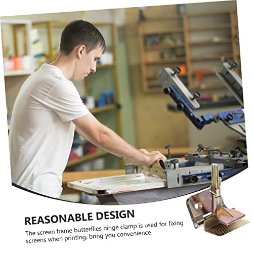 Gogogmee Silk Screen Registration Clamp Hinge Clamp DIY Printing Tool Sturdy Screen Printing Press Accessory - color: Golden